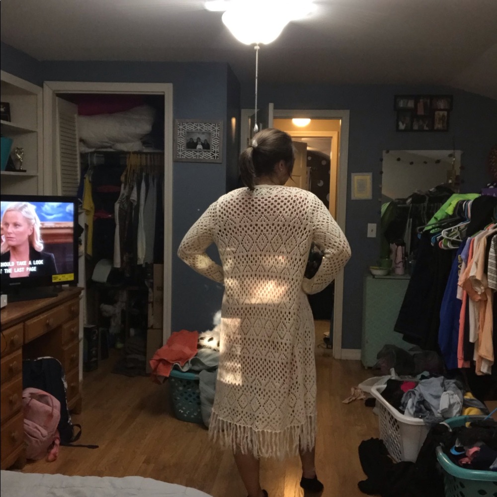 Forever 21 Open Knit Fringe Cardigan - Picture 8 of 8